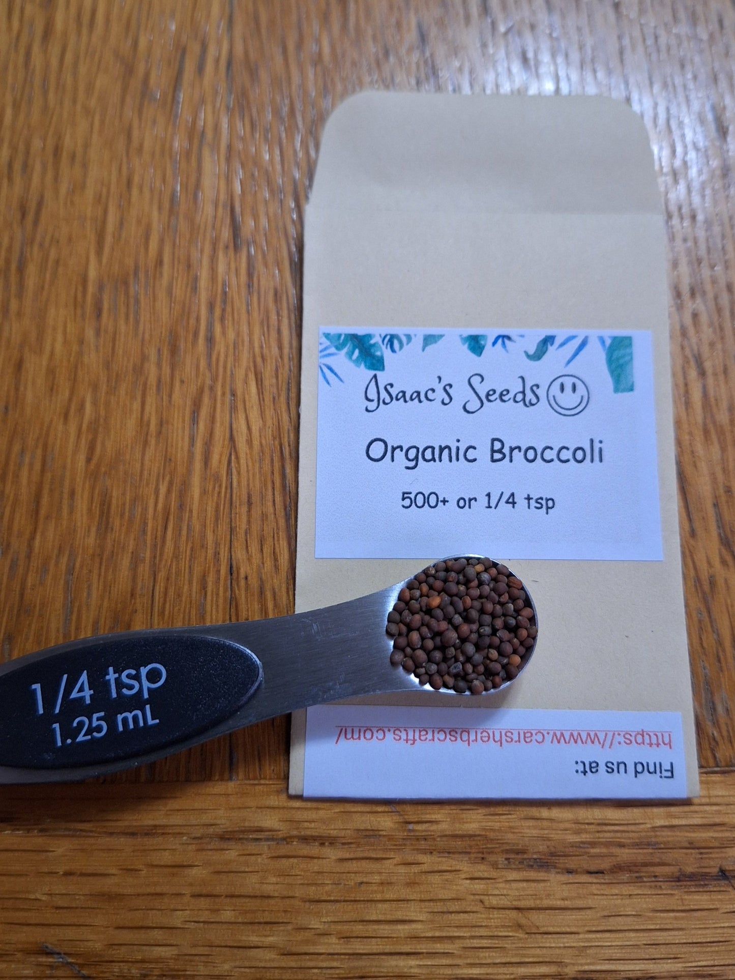 Organic Broccoli Seeds (1/4 tsp or 200+)