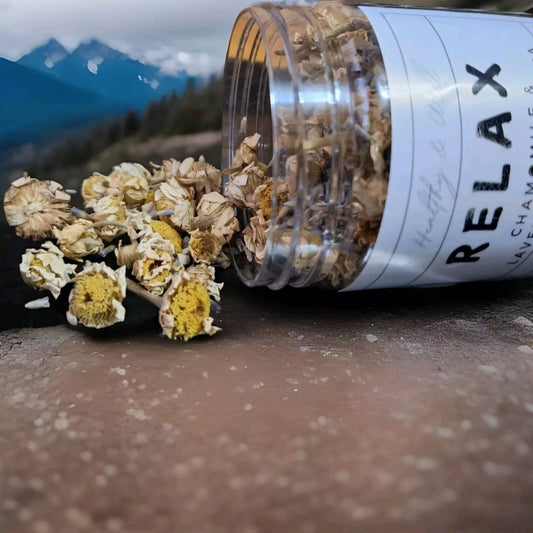 Healthy & Well Relax Lavender Chamomile Herbal Tea Premium Loose Leaf Tea 1oz