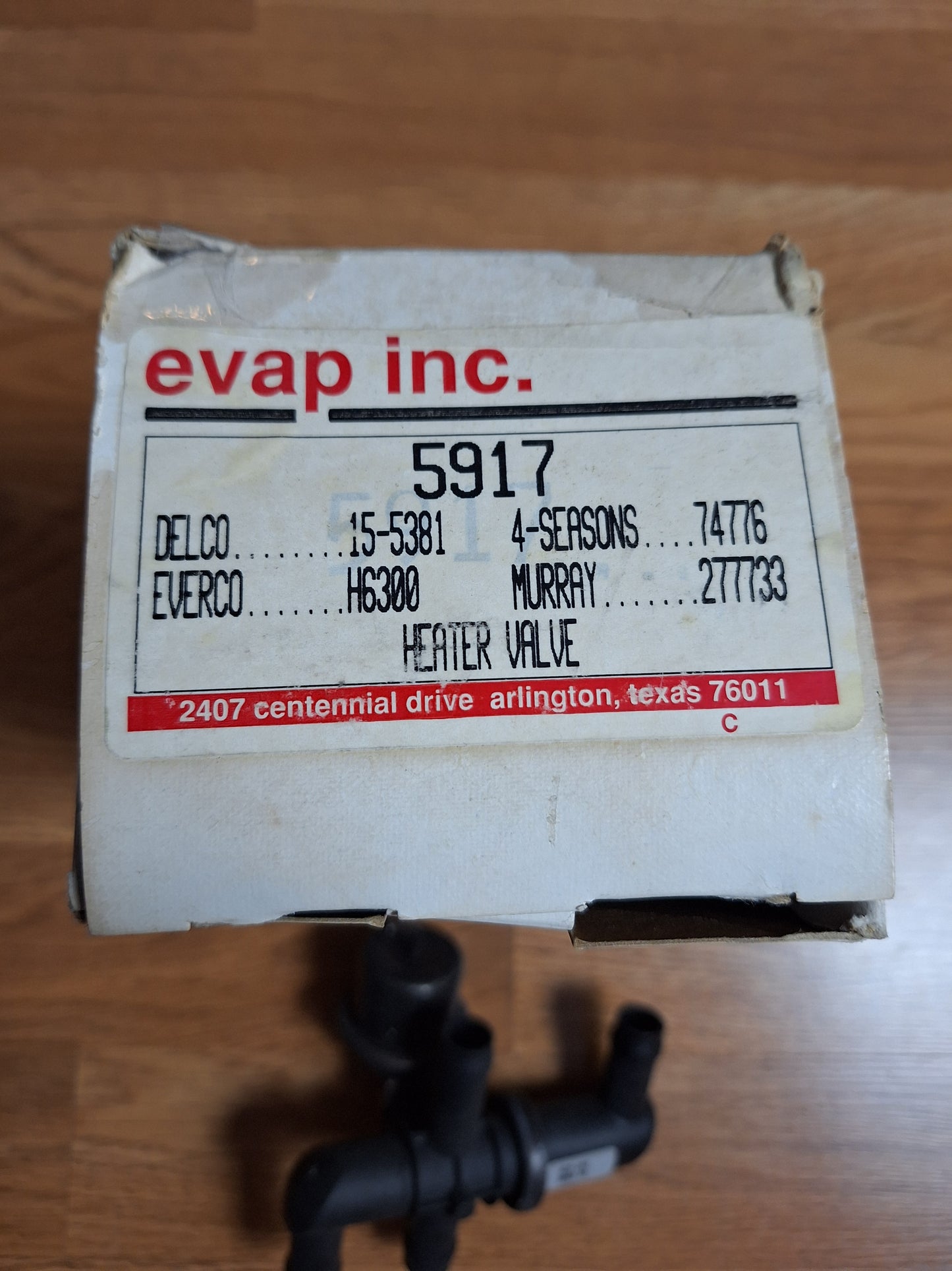 Evap Inc 5917 Heater Valve Vintage Car Part - New Old Stock