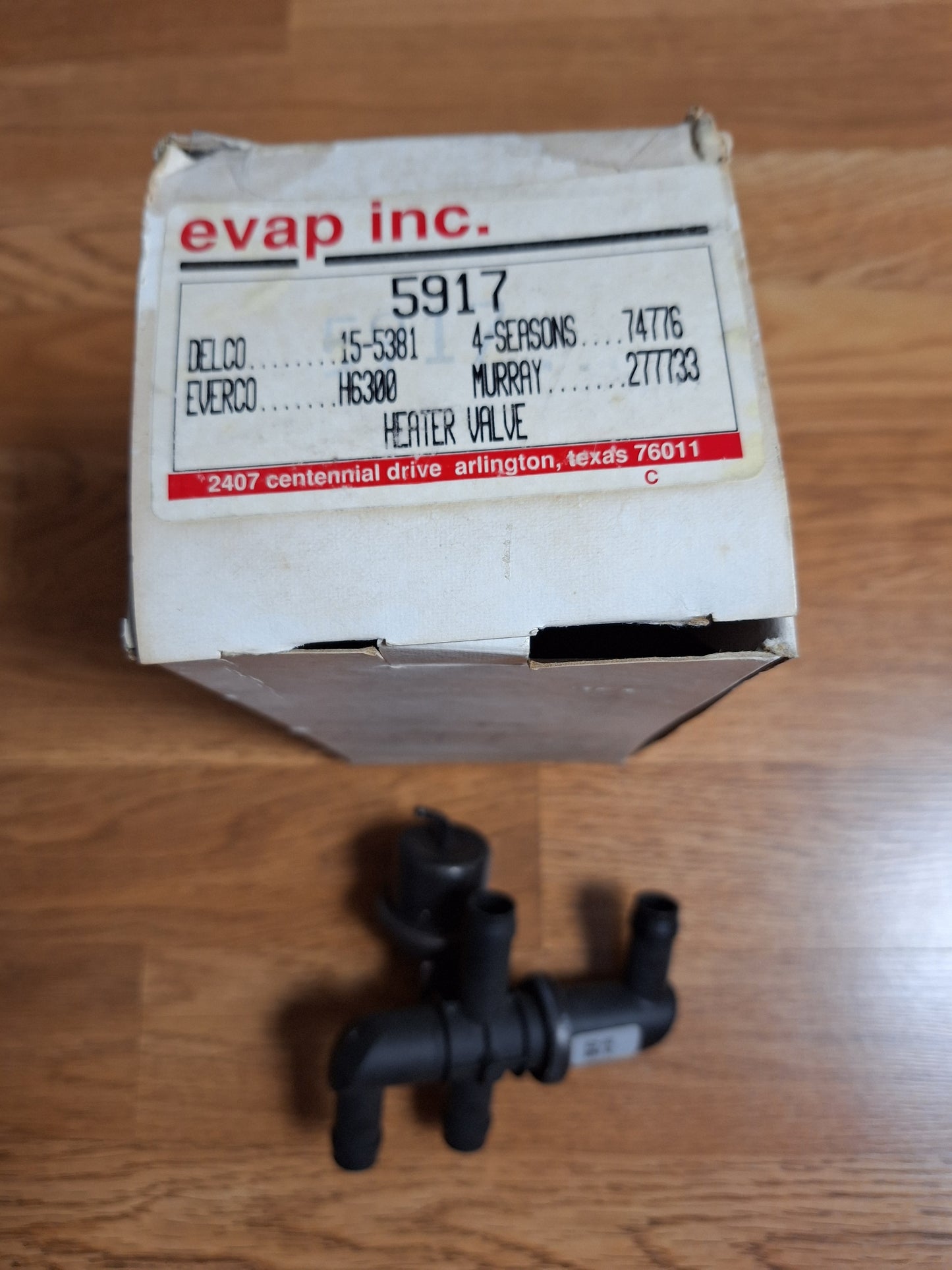 Evap Inc 5917 Heater Valve Vintage Car Part - New Old Stock