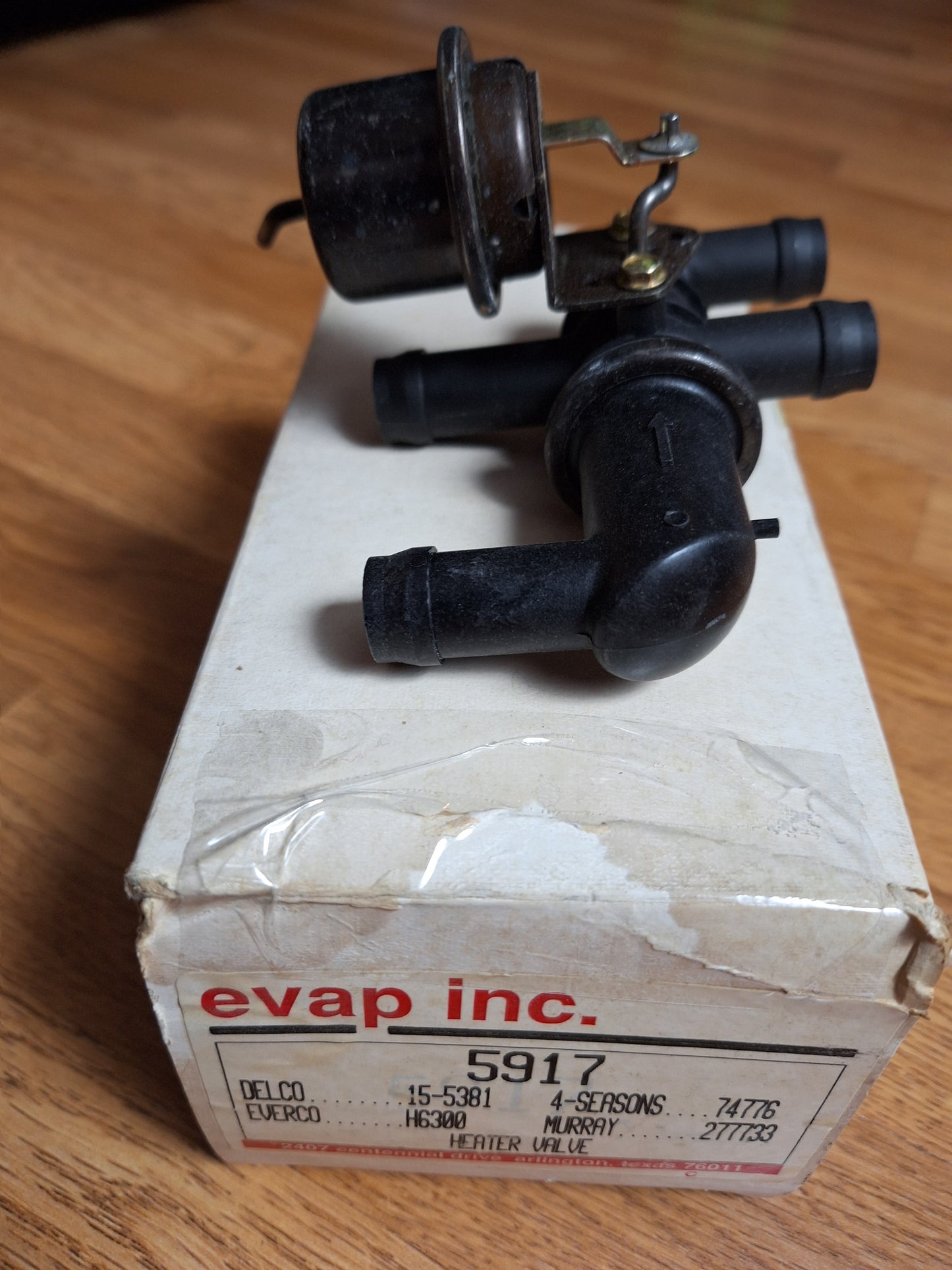 Evap Inc 5917 Heater Valve Vintage Car Part - New Old Stock